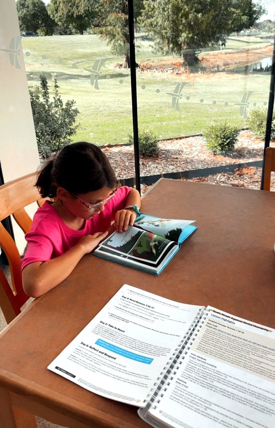 A student reading at home